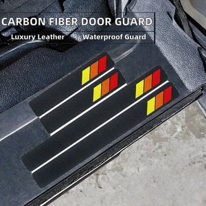 Protector de Umbral de Puerta de Fibra de Carbono, Adhesivo de Cuero PU para Carrocería, Calcomanía Decorativa Autoadhesiva para Tundra 4Runner Tacoma - Product Image 2