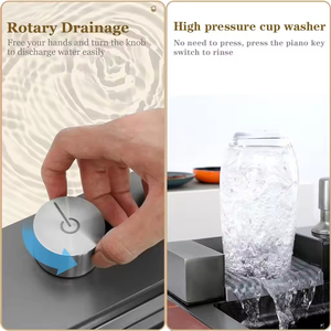 Évier de cuisine en usine de Chine Évier multifonction moderne intelligent en acier inoxydable avec cascade Éviers de cuisine avec 4 fonctions - Product Image 3