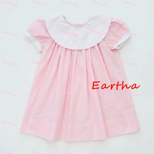 Vestito Natalizio Personalizzato per Bambina in Cotone, Abito Rosa su Misura per Bambine, Vestiti Festivi per Bambine - Product Image 6