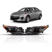 Faro Delantero Halógeno para Auto Mazda 3 2010-2013, Izquierdo+Derecho, con Esquina Ámbar (MA2518130 MA2519130)