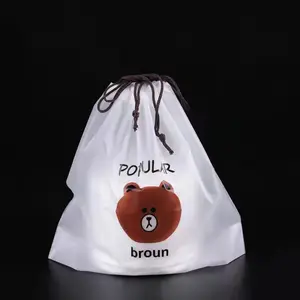 Bolsa de plástico transparente personalizada, bolsa cordão