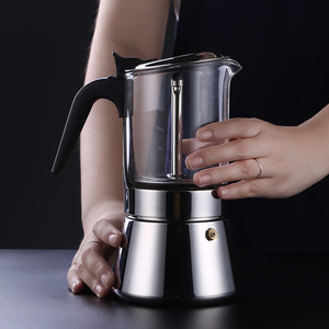 Tws — machine à Espresso en verre de cristal et en acier inoxydable, modèle Moka à Induction, avec sous-verres et cuillères - Product Image 4