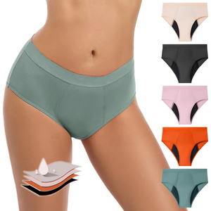 <span class=keywords><strong>Culotte</strong></span> <span class=keywords><strong>menstruelle</strong></span> réutilisable en bambou biologique coloré pour femmes ODMOEM, sous-vêtements menstruels anti-fuites, flux abondant - Product Image 2