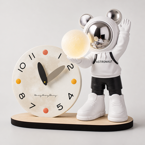 Astronaut MDF Desk Clock Crystal Film Tabletop Timepiece for Kids Room Office Gift Shop Modern Decor Collections - Product Image 3