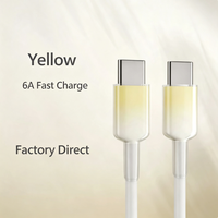 Kabel Pengisian Cepat USB C ke USB C Tipe C Kabel Data TPU Gradasi untuk Ponsel Tablet 1M 1.5M 2M OEM ODM Grosir