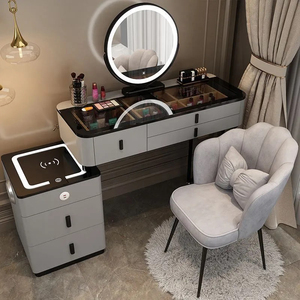Meuble intelligent moderne et multifonctionnel : Coiffeuse de princesse avec miroir, chaise et table connectée - Product Image 4