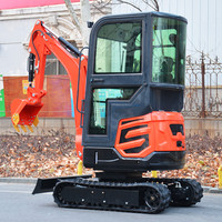 Deux options de moteur, mini-excavatrice sur chenilles de 2 tonnes, performance stable, petite pelleuse