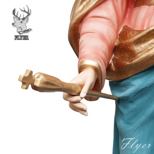 Por encargo religión fibra de vidrio Virgen María estatua tallada a mano figura Virgen María estatuas - Product Image 6