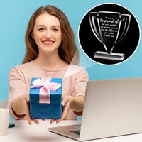 Plaques de trophée de récompense de bouclier de cristal acrylique de verre clair transparent personnalisé pour des cadeaux de Souvenirs d'anniversaire
