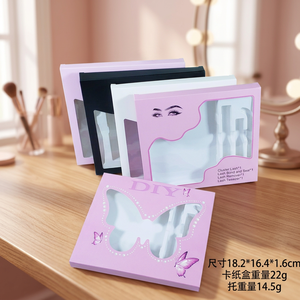 New Style Faux Mink Cluster <b>Lashes</b> Rigid Boxes Butterfly Case <b>Individual</b> Eyelashes Custom Logo Paperboard Four-Color Printing - Product Image 3