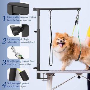 Soporte Ajustable y Plegable para Peluquería Canina y Felina, de Acero Inoxidable, Antirrayaduras, Seguro para Recortar - Product Image 3