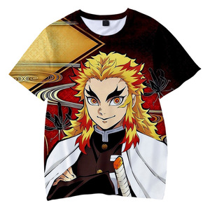 Camiseta de Anime con Estampado 3D de Demon Slayer <span class=keywords><strong>Kimetsu</strong></span> <span class=keywords><strong>No</strong></span> <span class=keywords><strong>Yaiba</strong></span>, de Algodón, <span class=keywords><strong>Manga</strong></span> Corta, Cuello Redondo, para Adultos y Niños - Product Image 4