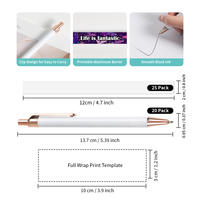 Stylo avec logo, vente en gros personnalisée, stylos à sublimation, stylos à bille en métal, blancs pour sublimation avec film rétractable pour fournitures scolaires
