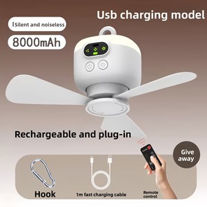 Nuevo <span class=keywords><strong>Diseño</strong></span> de <span class=keywords><strong>Ventilador</strong></span> de Techo Portátil Recargable para Camping con Luz LED, Tres Velocidades, 8000 mAh, Control Remoto y Temporizador - Product Image 5