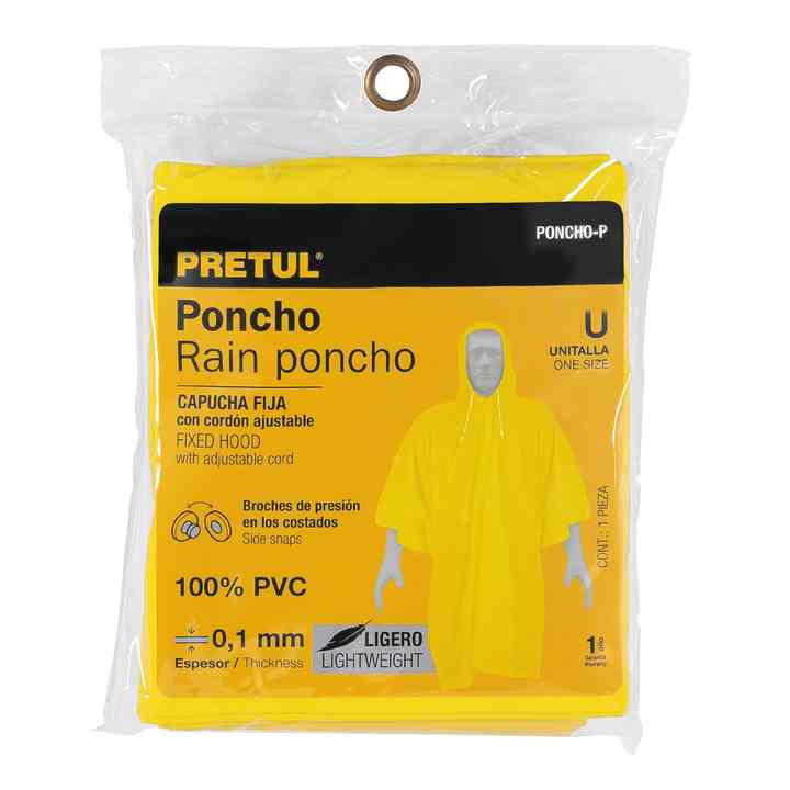 เสื้อกันฝน PVC Poncho-P ความยาวเดียวกันน้ำและกันลมฟรีขนาดฝาครอบพลาสติกสำหรับปีนเขาความหนา0.10มม.