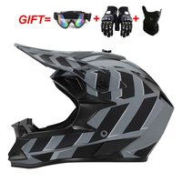 Casque de motocross, casque de moto tout-terrain pour adulte, coque en ABS, doublure et visière amovibles