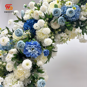 Arche florale artificielle en soie bleue et blanche, modèle LEDA Explosive, pour décoration événementielle, arrangement floral populaire - Product Image 4