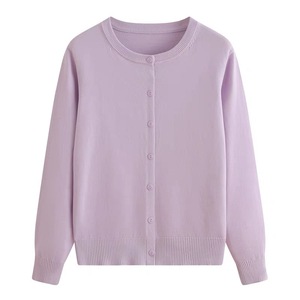 Women's Loose Knitted <b>Cardigan</b> Long Sleeve Crew Neck Single Breasted Anti-Pilling Spring Autumn Wear - Product Image 3