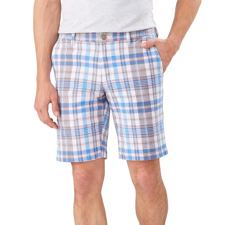 2022 Sports Men Golf Shorts with Four Way Stretch Fabric Fashion Casual Plain Trousers Custom Summer Plaid Shorts