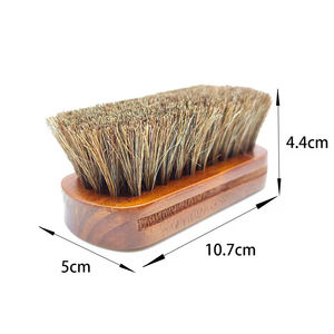 Deri bakımı için taşınabilir doğal ahşap at kılı ayakkabı parlatma temizleme fırçası - Product Image 4