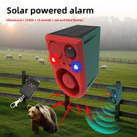 BolerGifts Disuasor de Fauna Silvestre con Energía Solar, Alarma Inalámbrica con Control Remoto, Activación por Movimiento, Luz Estroboscópica y Ultrasónica, y Voz