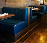 Chaise de restaurant Taco Pizza, café, boutique, avec banquette orange et revêtement en cuir vinyle marron