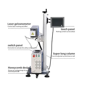 Voedselzakken Metalen Plaat Auto-Onderdelen Batchcode Markering Permanente Markering Vliegende 30W 50W Fiber Laser Markering Machine