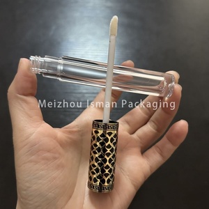 ISMAN Tube de brillant à lèvres rond de luxe 4 ml avec capuchon doré creux, contenant en plastique transparent pour rouge à lèvres liquide, vente en gros, logo personnalisé, vente en vrac - Product Image 6