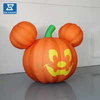 Citrouille géante gonflable d'Halloween avec lumière LED, modèle de citrouille gonflable pour la décoration de fêtes, de scènes et de festivals