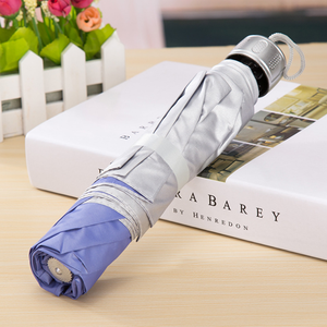 21" 7K Silver Glue Fiberglass Frame UV Protection Plastic Handle Three-Folding Business Gift <b>Umbrella</b>-Cheap Promotional Gift - Product Image 2