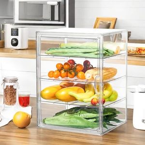 1 gói có thể điều chỉnh 4 lớp rõ ràng Pastry Rack hiển thị 15.5x11.4x9.8inch bánh mì lưu trữ cửa từ nhà bếp Countertop hiển thị - Product Image 4