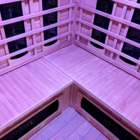 Sauna d'angle infrarouge à spectre complet pour 3-4 personnes, idéal pour la gym et le spa