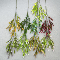 Feuilles de corail bleues, feuilles vertes, fleurs artificielles en soie, branche de fleurs sauvages pour la décoration murale de mariage, de maison ou de fêtes