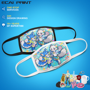 Masker wajah Anime Kawaii kustom desain elegan dan ringan ruang tebal masker katun - Product Image 1