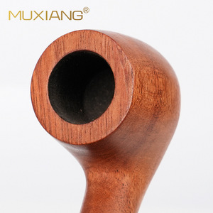 Muxiang Solid Wood Smoking Pipe Bent Type Long Handle Tobacco Pipe For Men - Product Image 4