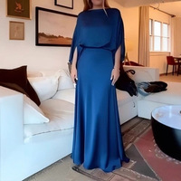 Robe de soirée élégante en satin couleur unie sexy pour femme