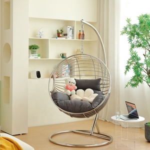 Mobilier <span class=keywords><strong>de</strong></span> loisirs en acier inoxydable, chaise pivotante suspendue <span class=keywords><strong>de</strong></span> jardin, Patio extérieur, chaise pivotante pour hôtel, chaise oeuf en métal - Product Image 2