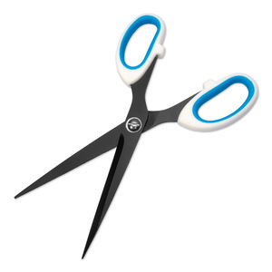 Office Scissors Stainless Steel Blue And White Handles Straight Head For Paper Cutting Home Use Bulk Specification - Product Image 2