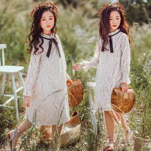 Vêtements pour enfants en ligne, robes de soirée élégantes en dentelle ivoire, robes de mariée sirène d'automne pour filles - Product Image 2