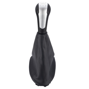 Poignée de levier de vitesses Chevrolet en cuir noir mat argenté, ajustement ergonomique - Product Image 3