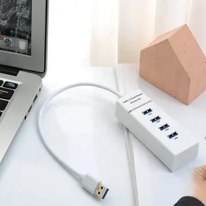 Süper hızlı 4 Port 3.0 USB Hub ile PC Mac için LED ışık USB 2.0 hub genişleme adaptörü