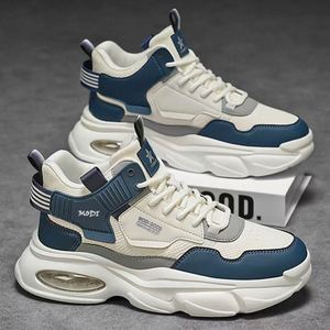 2026 Autumn Men's Zip Running Shoes New Breathable Youth High-top Sneakers Trendy Versatile Thick-soled Retro Sporty Comfort - Product Image 1