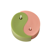 Bougie parfumée artisanale Yin Yang en cire de soja, décor artistique géométrique d'aromathérapie, à deux mèches, pour la maison, les fêtes et les mariages