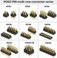 Conector Pogo Pin para PCB, con Resorte, Chapado en Oro, de 2, 4, 5, 10, 12, 20 Pines, Fila Simple o Doble, Macho o Hembra, para Dispositivos Inteligentes