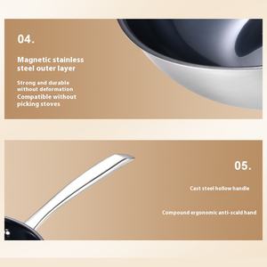 Nouveau <span class=keywords><strong>Wok</strong></span> en titane pur diamant bleu ustensile de cuisine antiadhésif sain pour cuisinière à Induction Pot de ménage Portable - Product Image 6