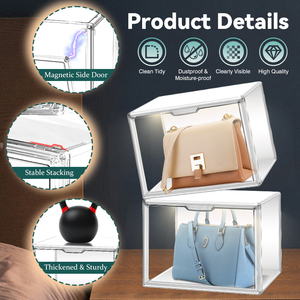 Commercio all'ingrosso in acrilico trasparente scatola <span class=keywords><strong>di</strong></span> immagazzinaggio per scarpe impilabile borsa da esposizione Sneaker scatola <span class=keywords><strong>scarpiera</strong></span> <span class=keywords><strong>con</strong></span> coperchio - Product Image 2