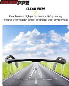 Lunettes de sécurité PPE 2 pièces pour hommes et femmes, conformes à la norme ANSI <span class=keywords><strong>Z87</strong></span>, monture en polycarbonate non traité, verres enveloppants, réglables, protection de laboratoire - Product Image 5