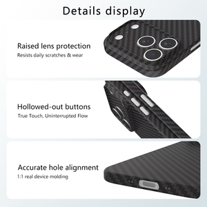 Ốp điện thoại iPhone 17 Pro Max chống rơi, chất liệu sợi carbon cao cấp, siêu mỏng, bảo vệ camera, đạt tiêu chuẩn quân sự năm <span class=keywords><strong>2025</strong></span> - Product Image 2
