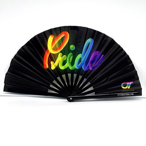 Ventilateurs à main en bambou, polyester et nylon personnalisables en gros - Prix abordables pour les événements et les détaillants - Product Image 1