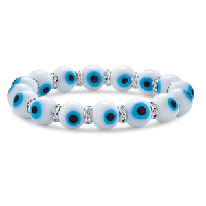 Pulseira de contas de vidro para olhos de mil flores, joia quente da Europa e dos Estados Unidos, pulseira de vidro para mau olhado turquia, atacado - Product Image 4